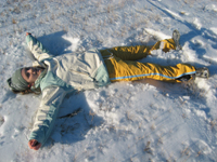 Snow angels near the confluence