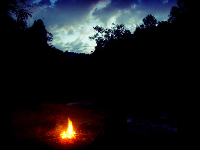 Campfire at a Cardomom river