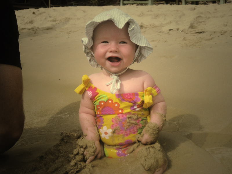 Super happy on the beach