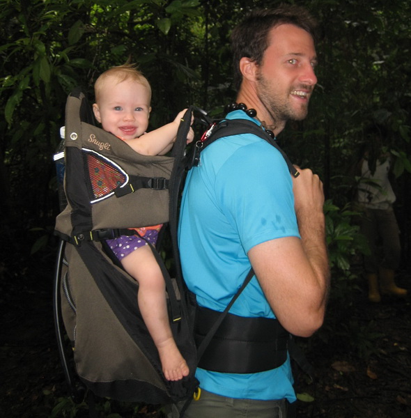 Aya + Steve hiking in the jungle
