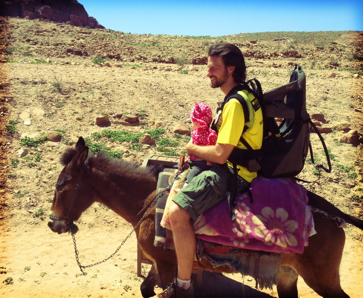 Steve + Arwen mule riding out of Petra