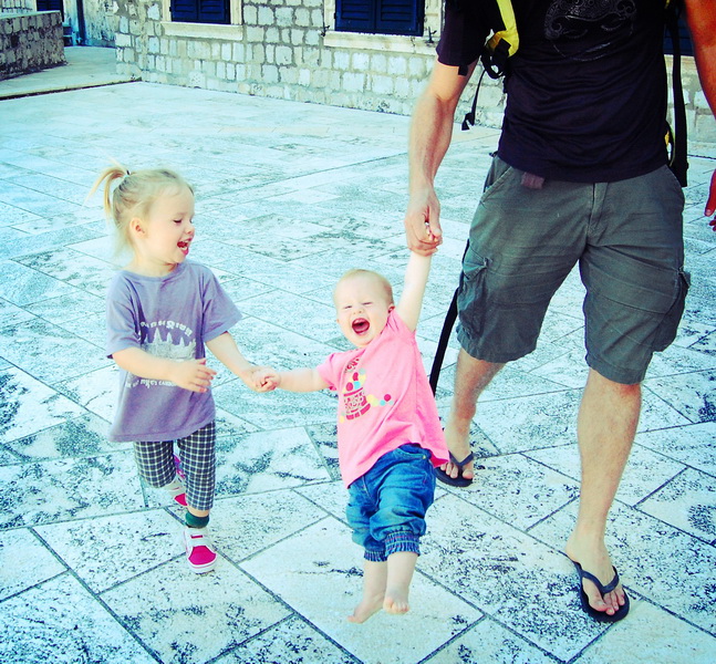 Arwen learning to walk in Dubrovnik