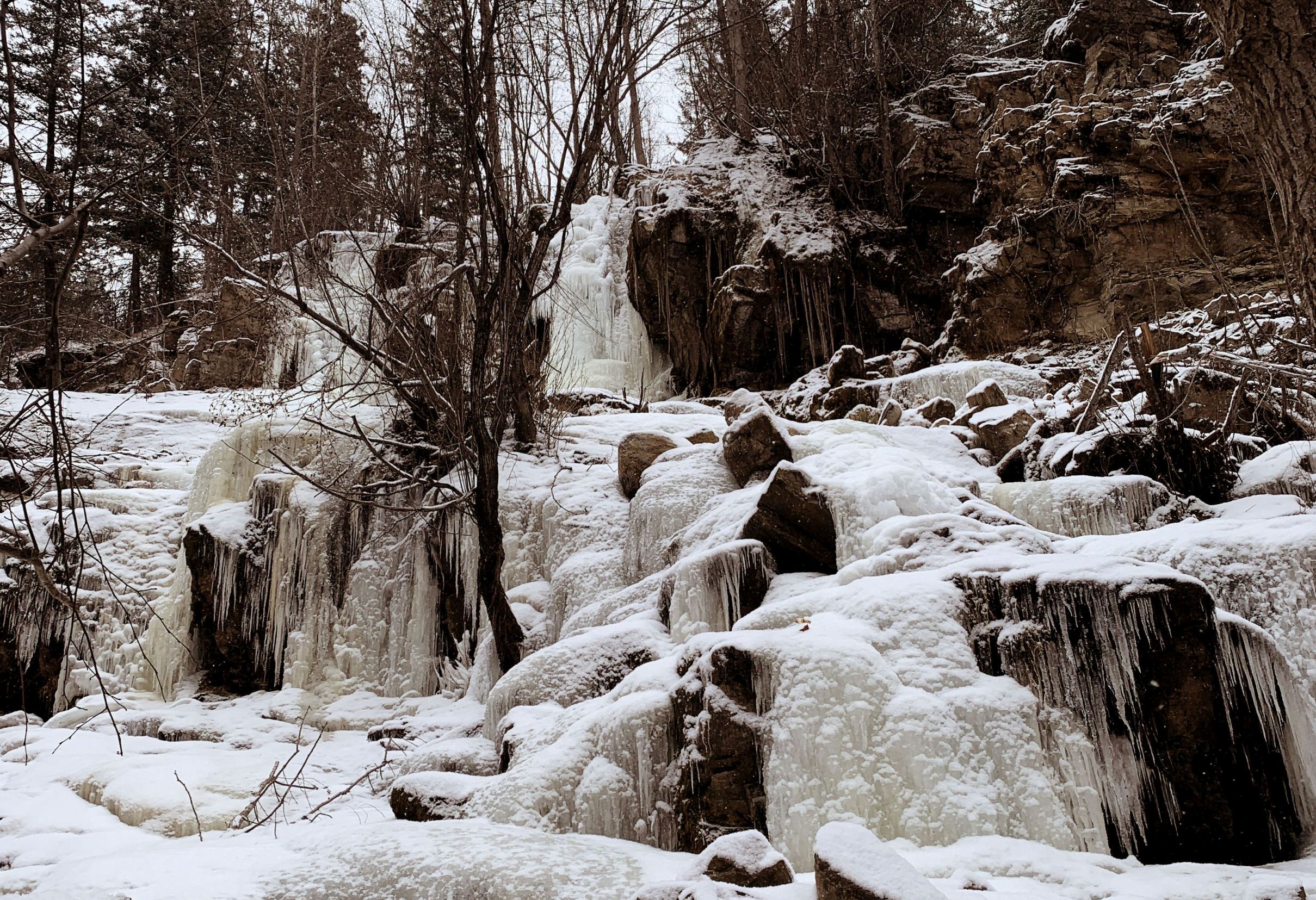 naramata falls in winter